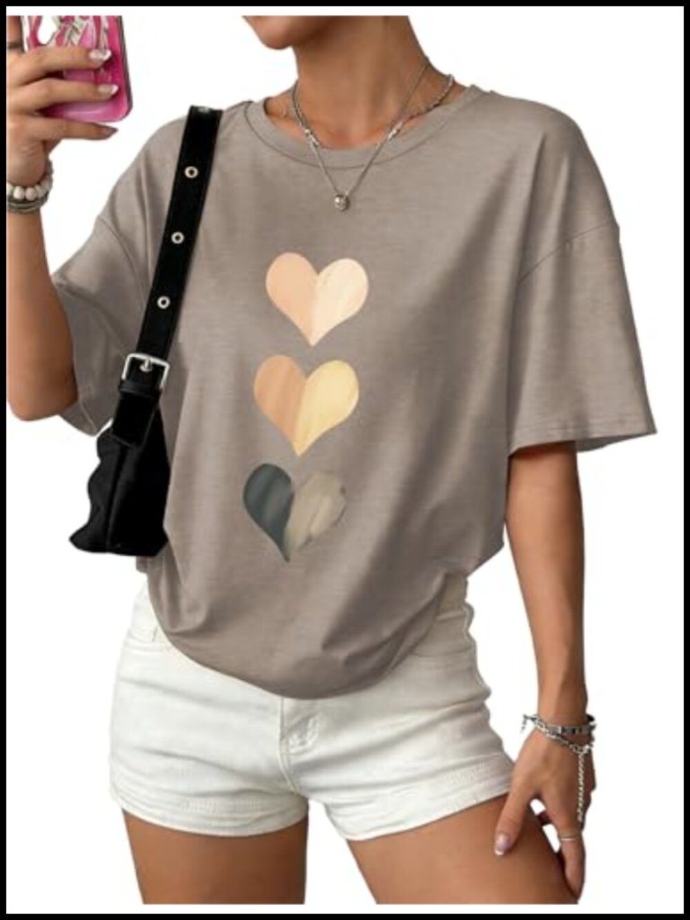 Oversized Crew Neck Short Sleeve Graphic Tee Casual Loose Fit Workout Top